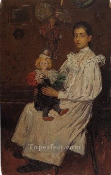 Pablo Picasso Painting - El niño y su muñeca 1896 Pablo Picasso